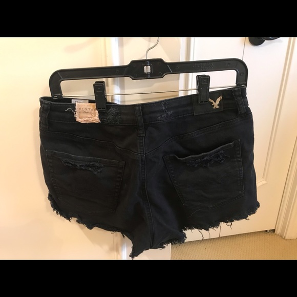 American Eagle Black Distressed Cut-Offs - Picture 2 of 4